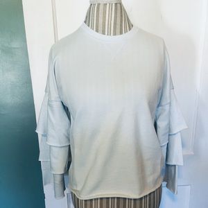NWT Juicy Couture Ruffled Sky Blue Sweatshirt